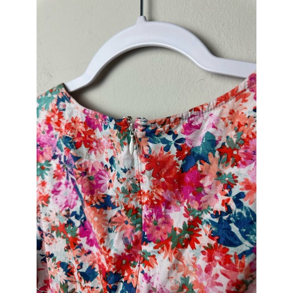 J Crew Mercantile Women's Floral Drop Waist Ruffle Shift Dress 4 - Picture 8 of 8